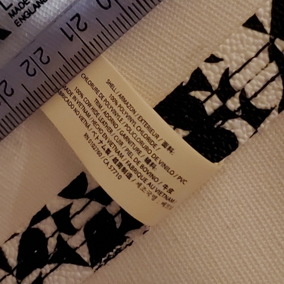 B & W Spades Tote Bag Margareta Penn Style PVC & Leather Excellent Condition - Picture 9 of 15